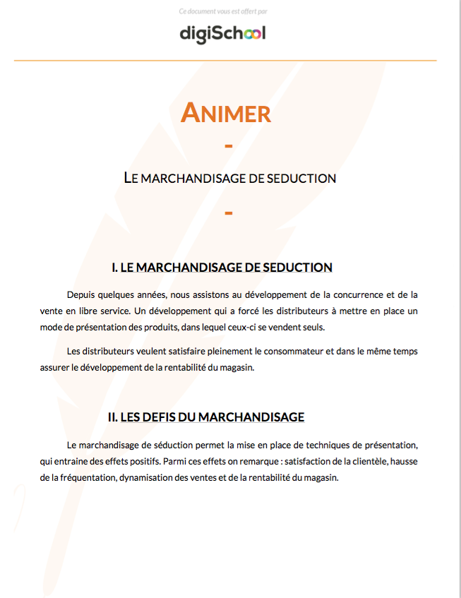 Animer : Le merchandisage de seduction - Bac Pro Commerce - Terminale