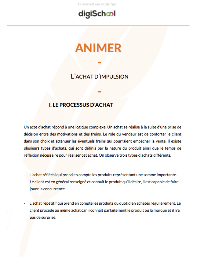 Animer : L'achat d'impulsion - Bac Pro Commerce - Terminale