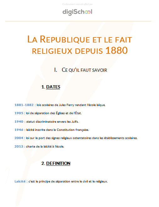 la république et le fait religieux depuis 1880 cours gratuit d