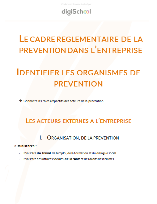 Identifier les organismes de prévention - Prévention Santé Environnement - Terminale PRO