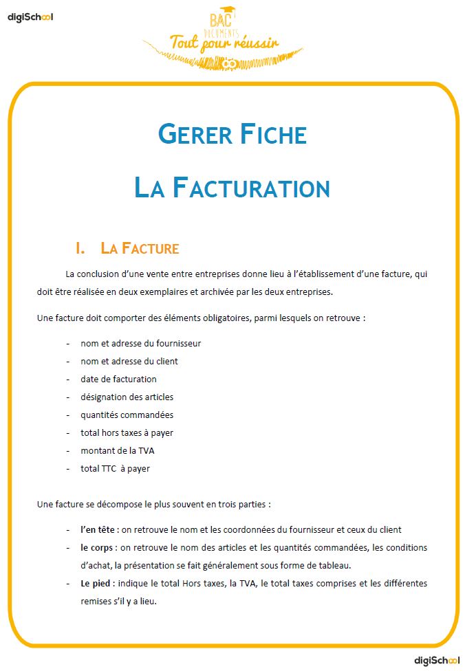 La facturation