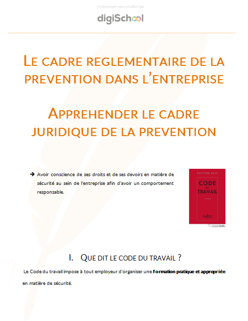 Appréhender le cadre juridique de la prévention - Prévention Santé Environnement - Terminale PRO