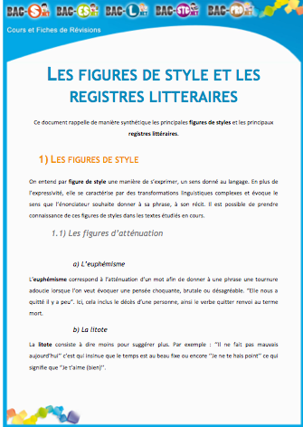 Les figures de style et les registres littéraires