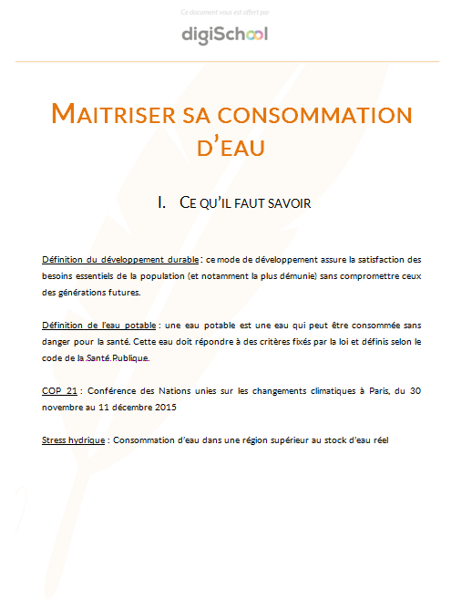 Maîtriser sa consommation d'eau - Prévention Santé Environnement - Première PRO